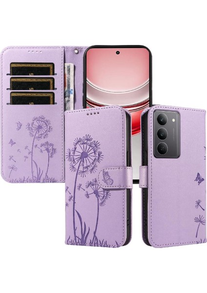 Kart Yuvaları ve Bilek Kayışı ile Realme C75 4g Flip Case ile Uyumlu (Yurt Dışından)