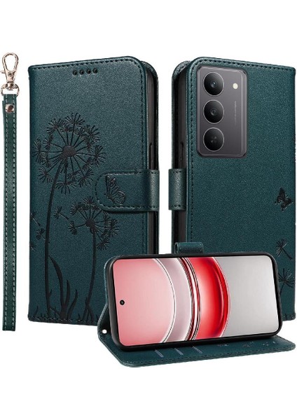 Kart Yuvaları ve Bilek Kayışı ile Realme C75 4g Flip Case ile Uyumlu (Yurt Dışından)