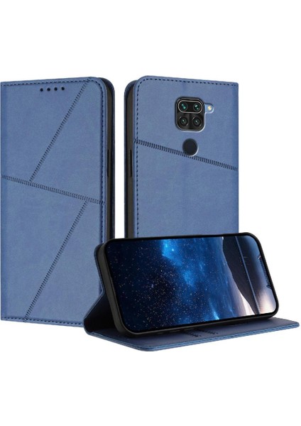 Kart Yuvaları ve Kickstand Mat Doku ile Xiaomi Redmi Note 9 Için Kılıf (Yurt Dışından)