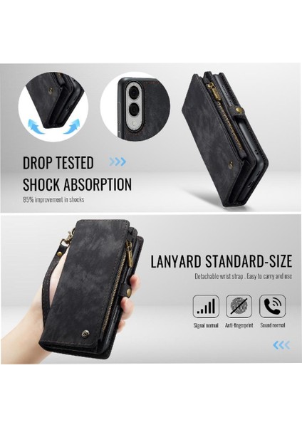 Samsung Galaxy S25 Kenar Güçlü Manyetik Cüzdan Kapağı Için Kılıf ile Üç Katlı (Yurt Dışından) fırsatları