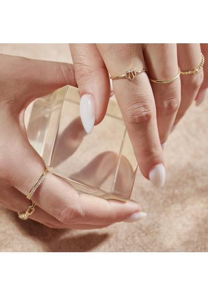 14 Ayar Altın Taşlı Minimal Taç Yüzük KRS002-14GRZ modelleri