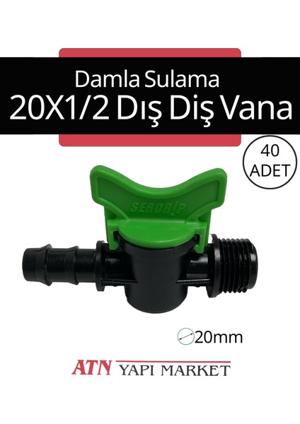 40 Adet 20X1/2 Erkek Dişli Sulama Vanası – Kolay Montajlı Bahçe Vanası