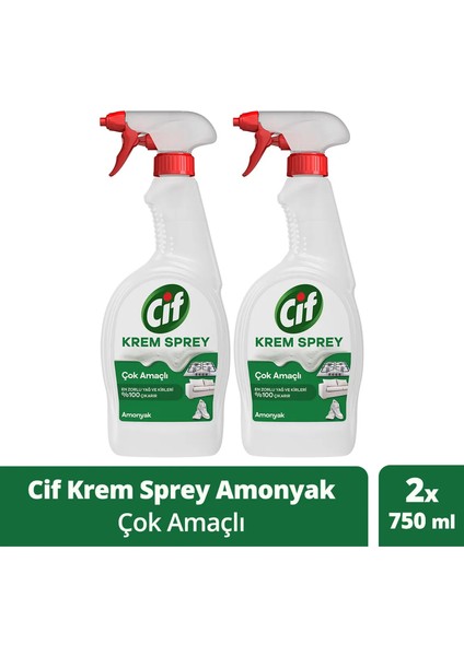 Krem Sprey Amonyak Çok Amaçlı Sprey 750 ml X2