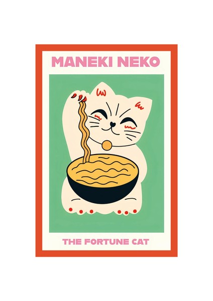 Maneki Neko – The Fortune Cat | Şans Kedisi Temalı Hediye Not Kartı Kartpostal | 10×15 cm