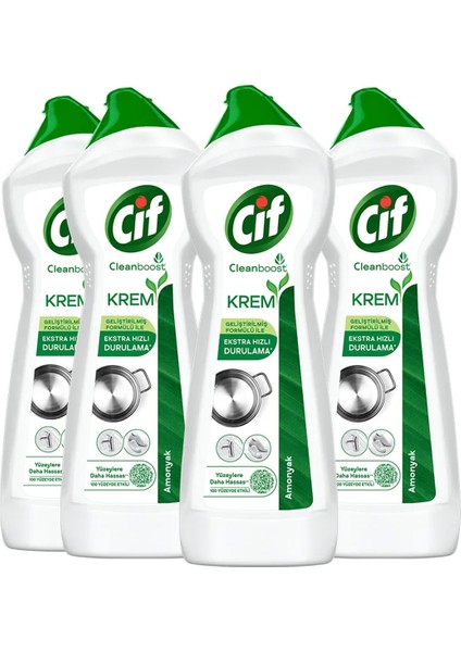 Krem Yeni Nesil Yüzey Temizleyici Amonyak 750 ml X4