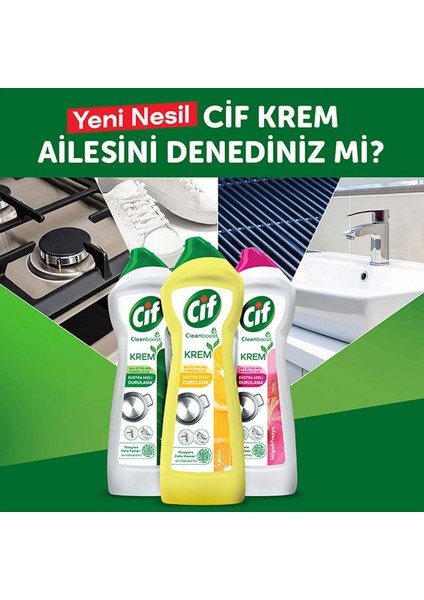 Krem Yeni Nesil Yüzey Temizleyici Amonyak 750 ml X4