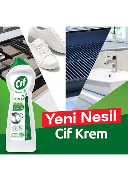 Krem Yeni Nesil Yüzey Temizleyici Amonyak 750 ml X4