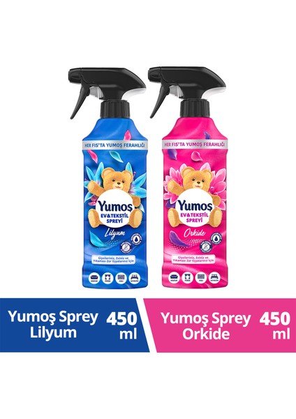 Ev ve Tekstil Spreyi Lilyum 450 ml X1 Yumoş Ev ve Tekstil Spreyi Orkide 450 ml X1