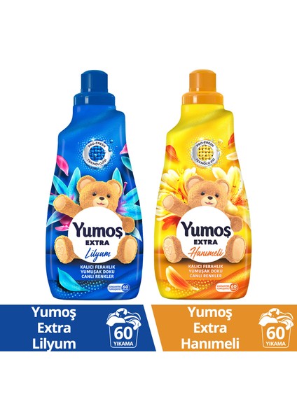 Extra Çamaşır Yumuşatıcı Lilyum 1440 ml X1 + Yumoş Hanımeli 1440 ml X1