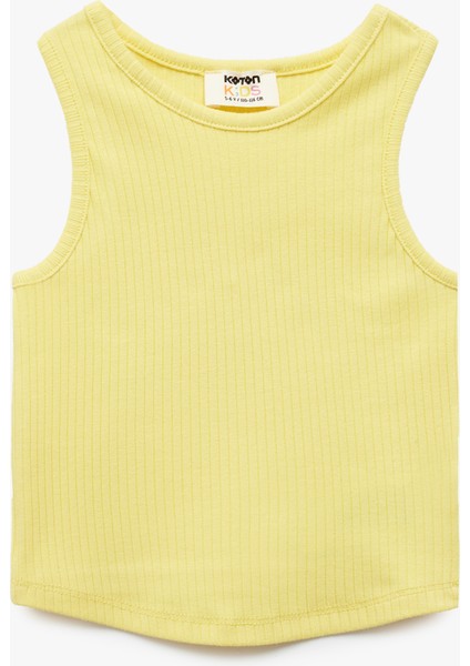 Pamuklu Kolsuz Bisiklet Yaka Basic Crop Atlet