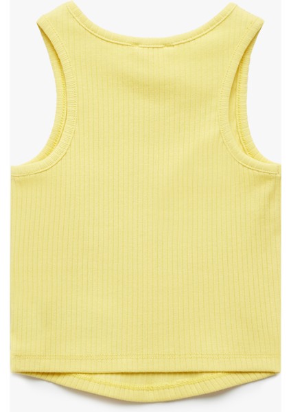 Pamuklu Kolsuz Bisiklet Yaka Basic Crop Atlet fiyatları