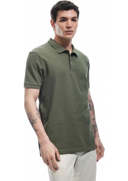 Kısa Kollu Pamuklu Pike Kumaş Polo Yaka Slim Fit Tişört fiyatları