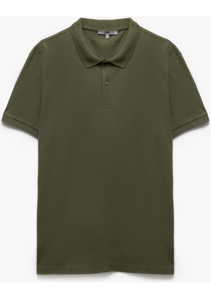 Kısa Kollu Pamuklu Pike Kumaş Polo Yaka Slim Fit Tişört modelleri