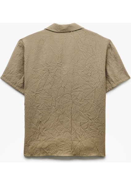 Modal Kumaş Regular Fit Kısa Kollu Dokulu Devrik Yaka Gömlek fiyatları