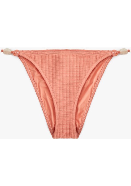 Astarlı Boncuklu Dokulu Yanları Ipli Slip Bikini Altı