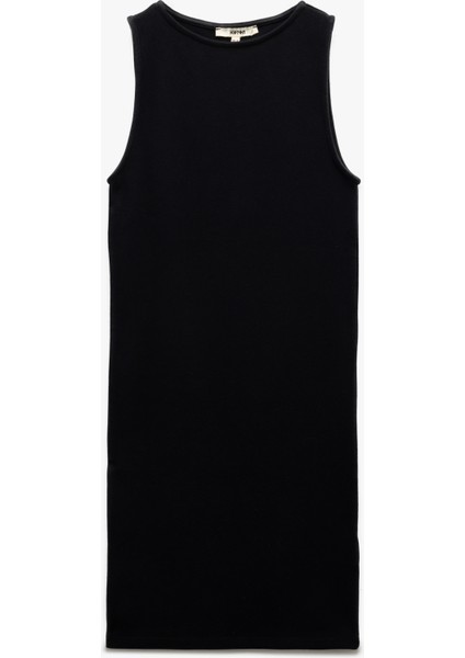 Kaşkorse Yuvarlak Yaka Kolsuz Mini Kalem Bodycon Kalem Elbise modelleri