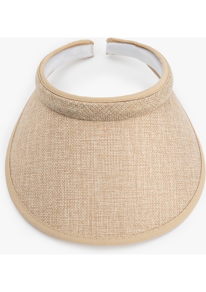 Geniş Kenarlı Hasır Vizör Şapka Kadın İçin Doğal Renkli Şık Tasarım modelleri