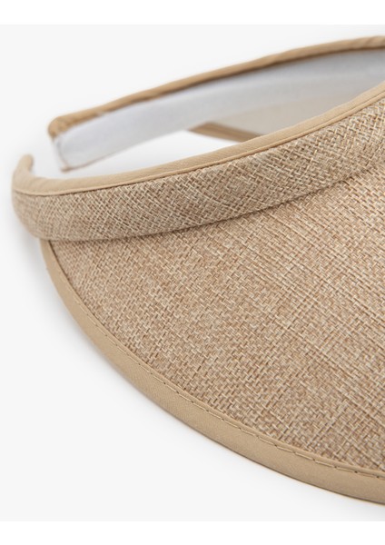 Geniş Kenarlı Hasır Vizör Şapka Kadın İçin Doğal Renkli Şık Tasarım fırsatları