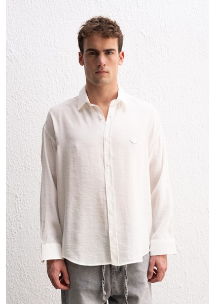 Oversıze Modal Beyaz Gömlek fiyatları