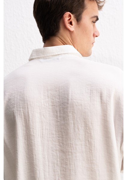 Oversıze Modal Beyaz Gömlek indirimleri