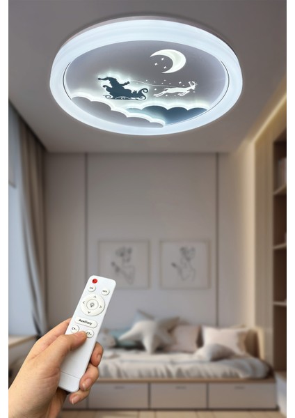 Sihirli Kızak Çocuk Odası Plafonyer Kumandalı LED Avize