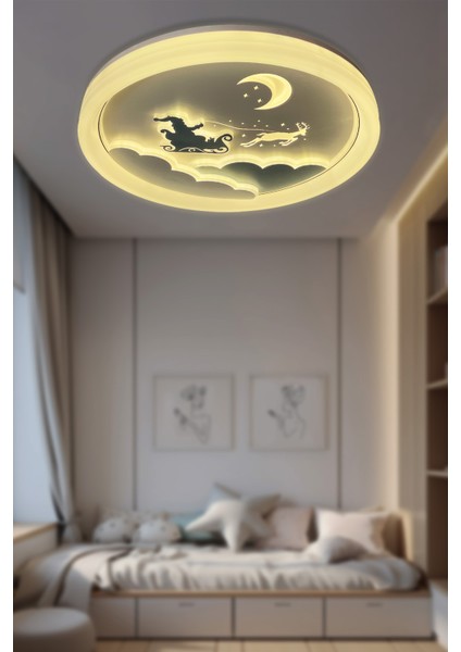 Sihirli Kızak Çocuk Odası Plafonyer Kumandalı LED Avize