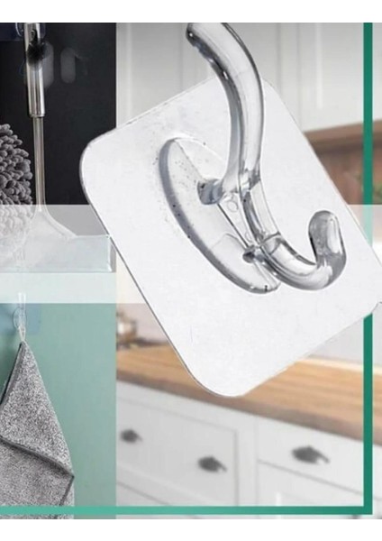 Kendinden Yapışkanlı Tekli Askılık Banyo&mutfak (6 Adet)