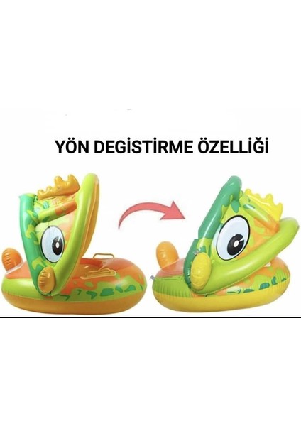 Mavi Şişme Bebek Floatörü, Havuz Simidi, Oval Tasarım, Güvenli ve Rahat Kullanım
