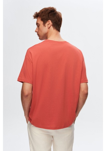 Ds Damat Oversize Kiremit Bisiklet Yaka %100 Pamuk T-Shirt 6HC14ORT02006