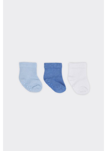Erkek Bebek Kaydırmaz Tabanlı Renkli Soket Çorap Set