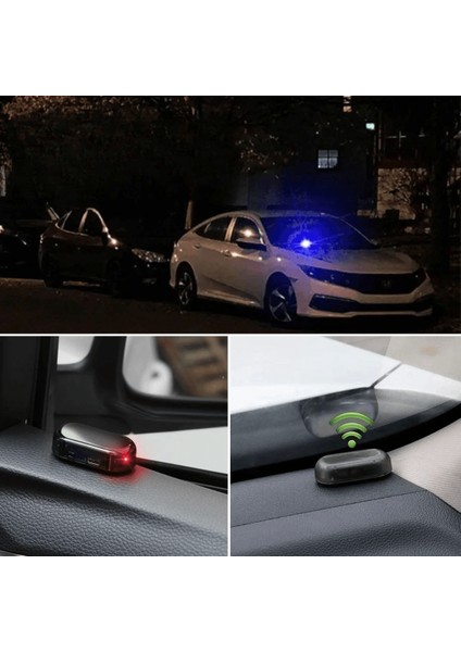 Aots® Araç Için Caydırıcı Solar Enerji Ile Şarj Olan Güçlü Yapışkanlı Işıklı Plastik Mini Sahte Alarm fırsatları