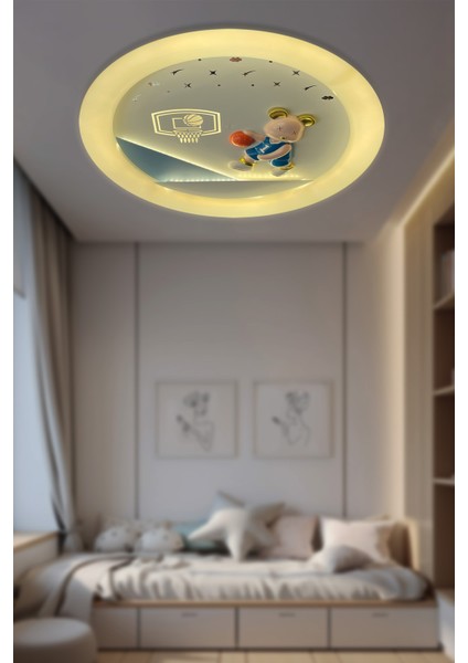 Teddy Çocuk Odası Plafonyer Kumandalı LED Avize