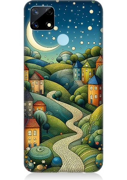 Realme 7i Uyumlu Yıldızlı Tepede Masal Desenli Silikon Kılıf