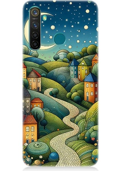 Realme 5 Pro Uyumlu Yıldızlı Tepede Masal Desenli Silikon Kılıf