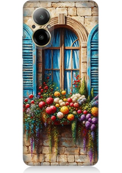 Realme 12 Lite Uyumlu Pencereden Renkli Hayat Desenli Silikon Kılıf