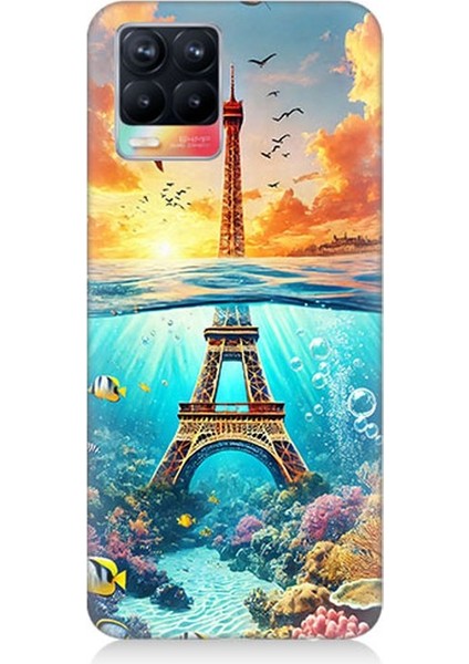 Realme 8 Uyumlu Denizaltında Eyfel Hayali Desenli Silikon Kılıf