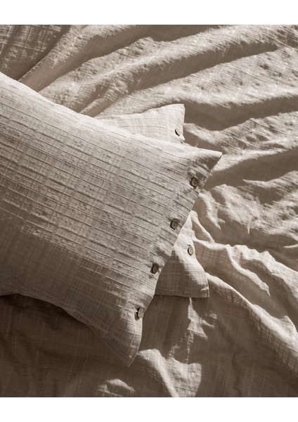 Lumiere King Size %100 Pamuk Armürlü Nevresim Takımı - Beyaz indirimleri