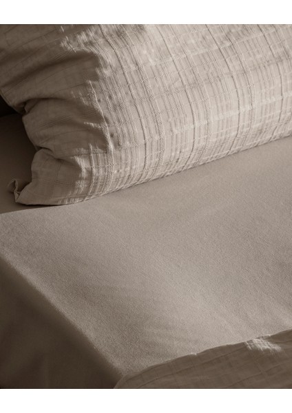 Lumiere King Size %100 Pamuk Armürlü Nevresim Takımı - Beyaz