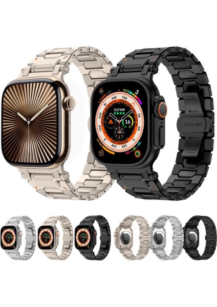Apple Watch Uyumlu 42-44-45-46-49 mm Seri 1/2/3/4/5/6/se/7/8/10 Ultra Çelik Premiumfit Loop Kordon