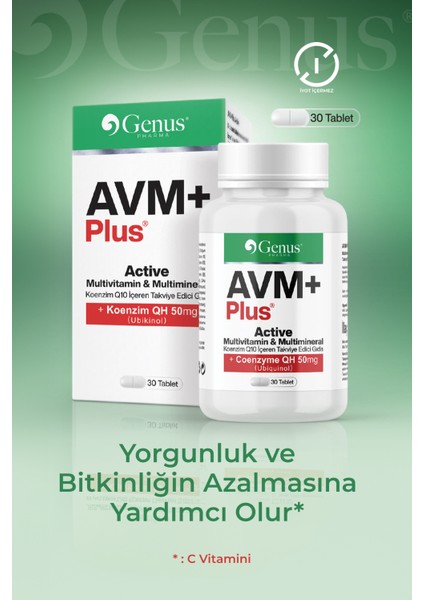 AVM+ Plus Active, Multivitamin İçeren Takviye Gıda (30 Tablet)