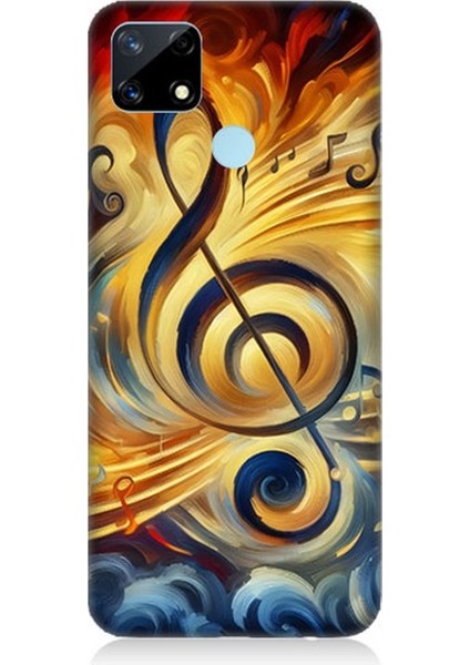 Realme C25 Uyumlu Müzikte Alevin Gücü Desenli Silikon Kılıf