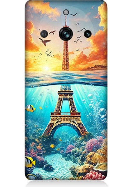 Realme 11 Pro Plus Uyumlu Denizaltında Eyfel Hayali Desenli Silikon Kılıf