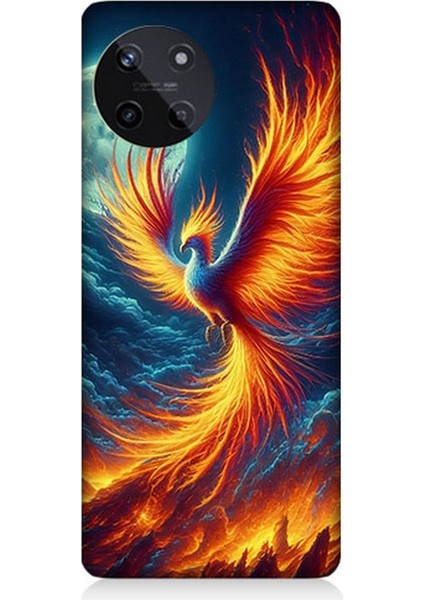 Realme 11 4g Uyumlu Ateşle Dans Eden Anka Desenli Silikon Kılıf