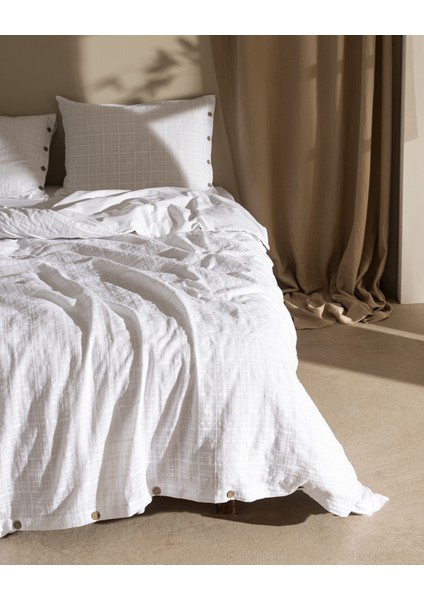 Lumiere King Size %100 Pamuk Armürlü Nevresim Takımı - Bej modelleri