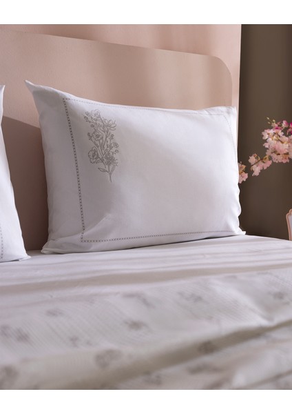 Rouge Tek Kişilik %100 Pamuk Karde Baskılı Pike Takımı - Gri