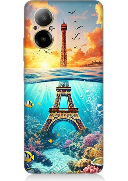 Realme 12 Lite Uyumlu Denizaltında Eyfel Hayali Desenli Silikon Kılıf