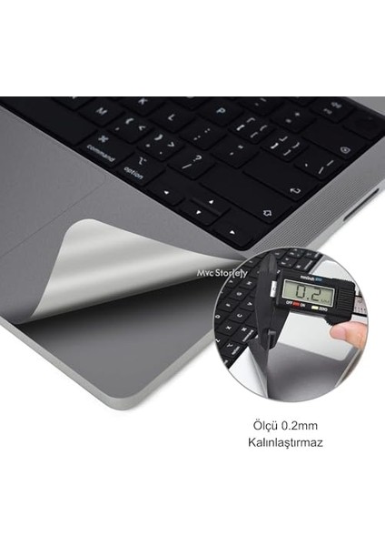 Macbook Pro Laptop Kaplama 13 Inç M1-M2, Sticker Koruyucu Touchpad Trackpad A2251 A2289 A2338 ile Uyumlu Gri