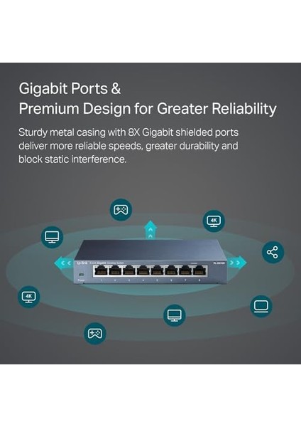 TL-SG108 8-Port 10/100/1000 Mbps Masaüstü Switch