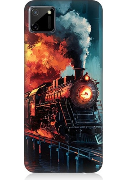 Realme C11 Uyumlu Buharlı Tren Yolculuğu Desenli Silikon Kılıf