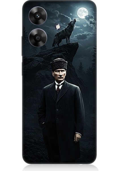 Realme Note 60 Uyumlu Kurt ve Mustafa Kemal Atatürk Desenli Silikon Kılıf